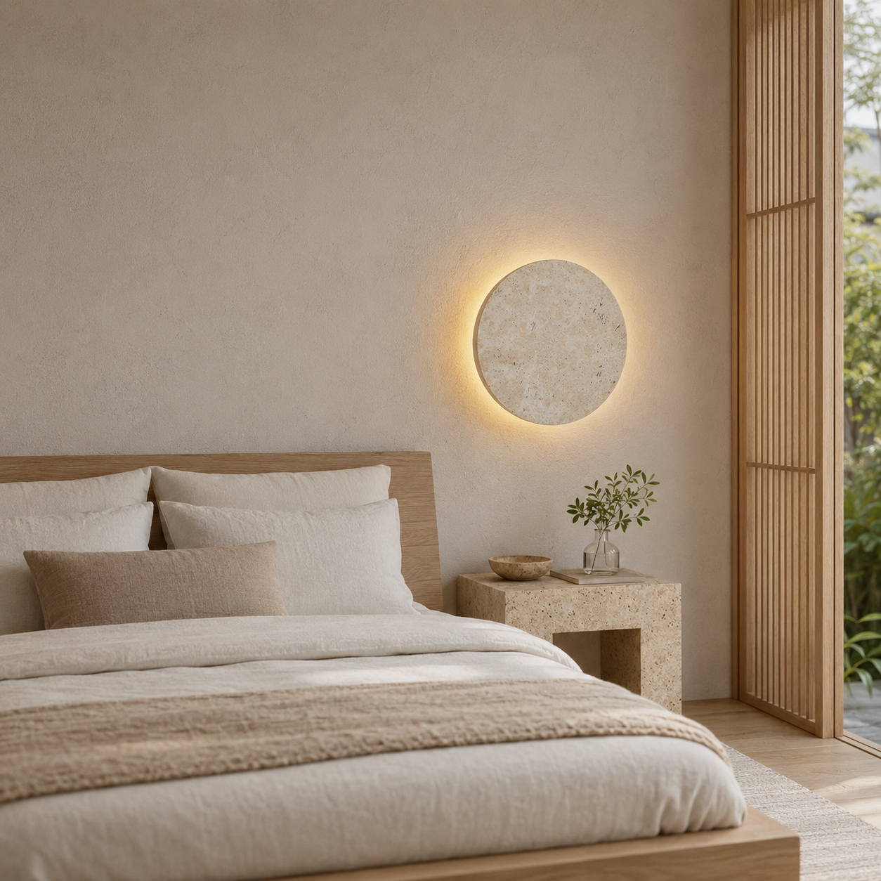 Applique Murale Wabi Sabi en Pierre Jaune Naturelle – Design Authentique & Élégant