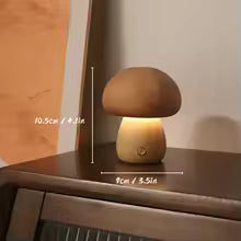 Lampe Champignon Bois Tactile & Rechargeable