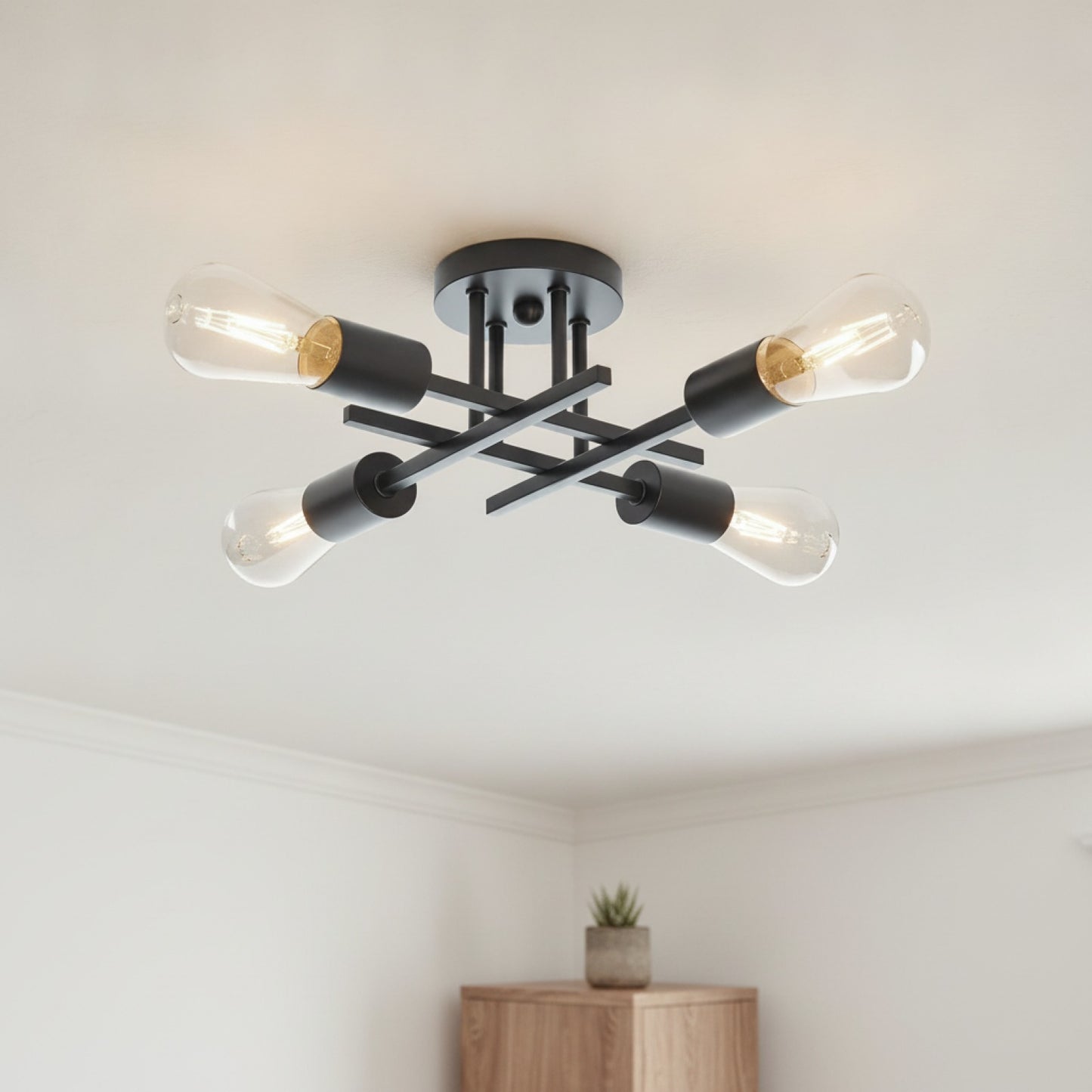 Lustre Sputnik Noir Design Mid-Century