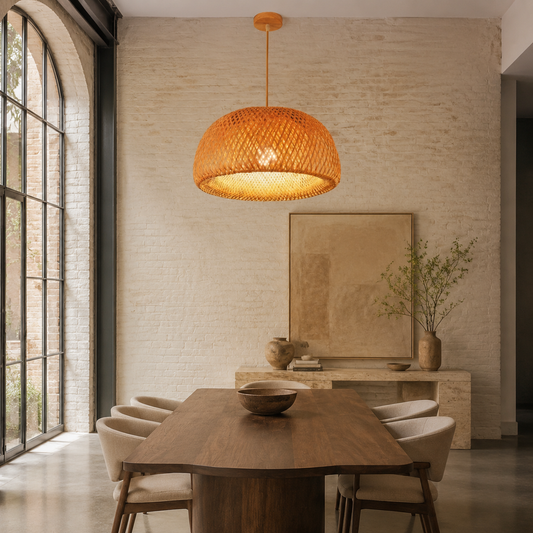 Suspension Japandi en Bambou Artisanale – Design Naturel & Chaleureux
