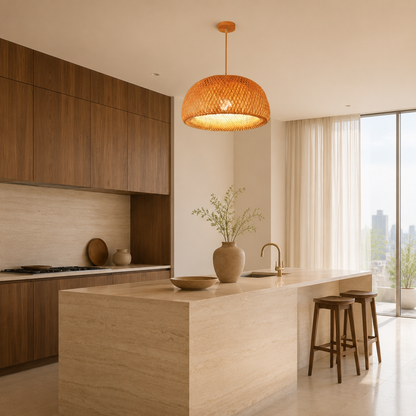 Suspension Japandi en Bambou Artisanale – Design Naturel & Chaleureux