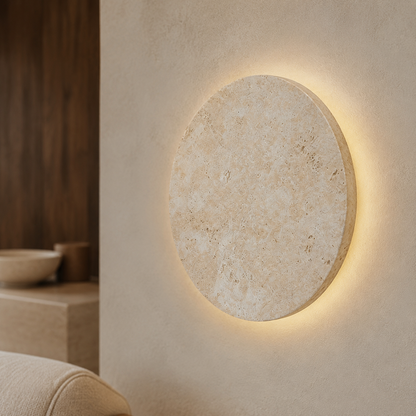 Applique Murale Wabi Sabi en Pierre Jaune Naturelle – Design Authentique & Élégant