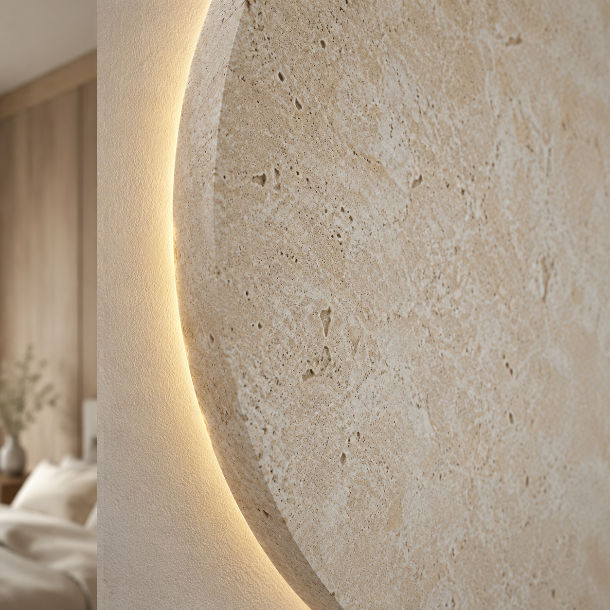 Applique Murale Wabi Sabi en Pierre Jaune Naturelle – Design Authentique & Élégant