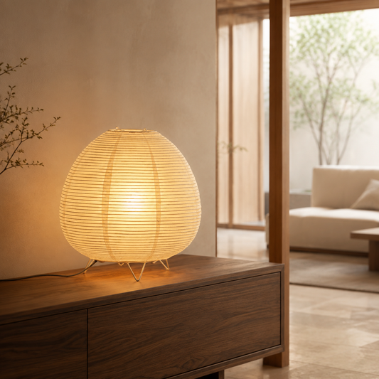 Lampe de Table Japandi LED – Design Naturel & Ambiance Chaleureuse