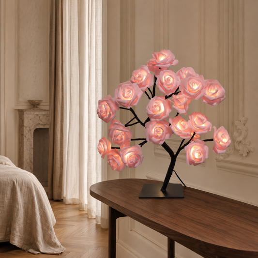 Lampe de Table Rosier LED – Décoration Florale & Ambiance Douce