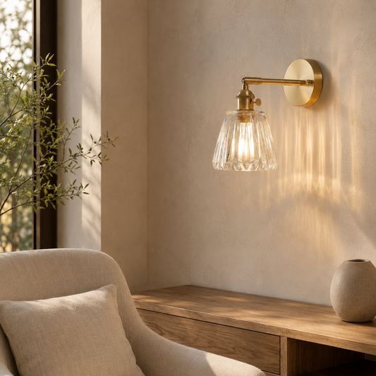Applique Murale Laiton & Verre – Design Nordique Élégant
