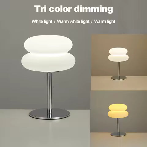 Lampe de Chevet Crémeuse avec USB et Gradation Tricolore