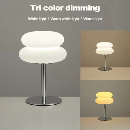 Lampe de Chevet Crémeuse avec USB et Gradation Tricolore