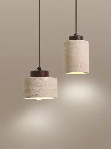 Lustre Suspendu Travertin Style Japonais - Lampe LED Design pour Cuisine & Salon