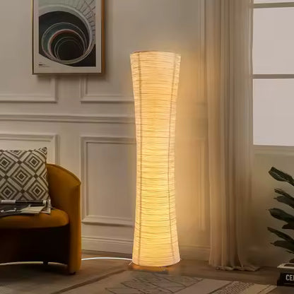 Lampadaire d'angle LED cylindrique en papier tricolore, lumière réglable pour chambre et salon