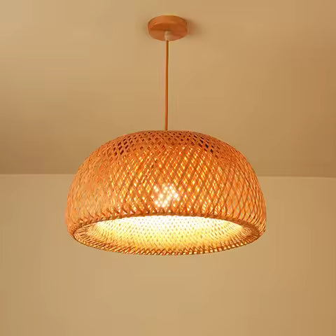 Lampe Suspendue Bambou Tissée à la Main - Style Chinois (18/19/30cm) - Luminaire Déco Restaurant & Maison