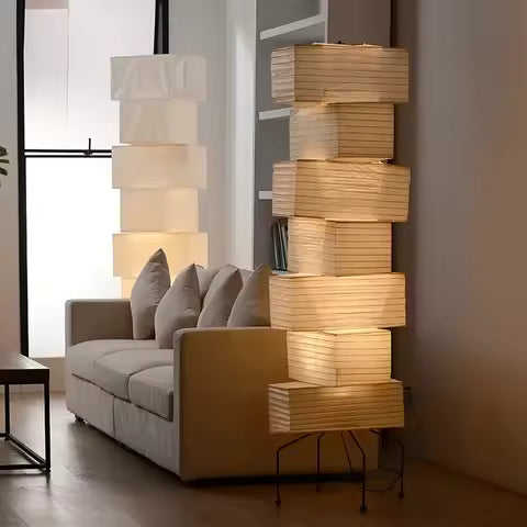 Lampe sur pied Akari Noguchi Yong - Design Japonais en Papier de Riz et LED