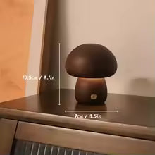Lampe Champignon Bois Tactile & Rechargeable