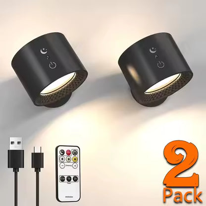 Lampe Murale LED Rechargeable USB - Sans Fil, Tactile et Rotative 360°