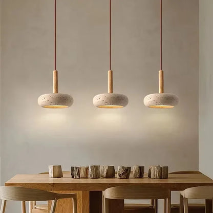 Lampe Suspendue Wabi Sabi Pierre Jaune