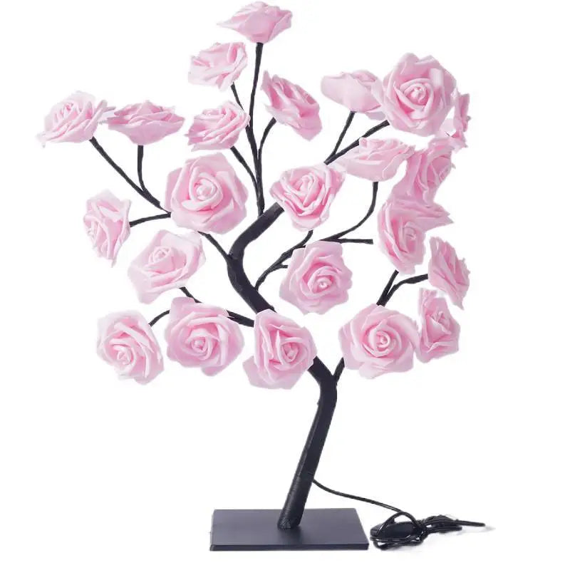 Veilleuse Rose LED USB Déco Florale