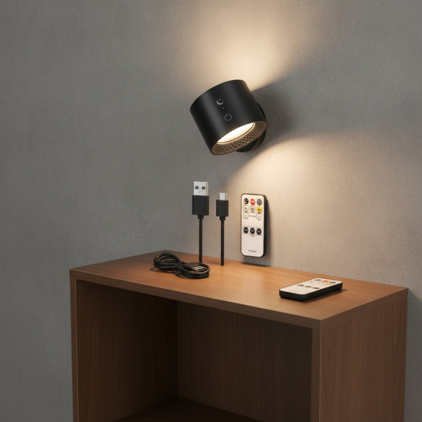 Lampe Murale LED Rechargeable USB - Sans Fil, Tactile et Rotative 360°