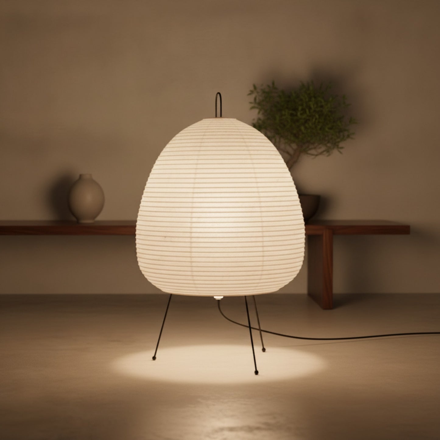Lampe de Table Design Japonais Akari en Papier de Riz - Décoration Salon & Chambre