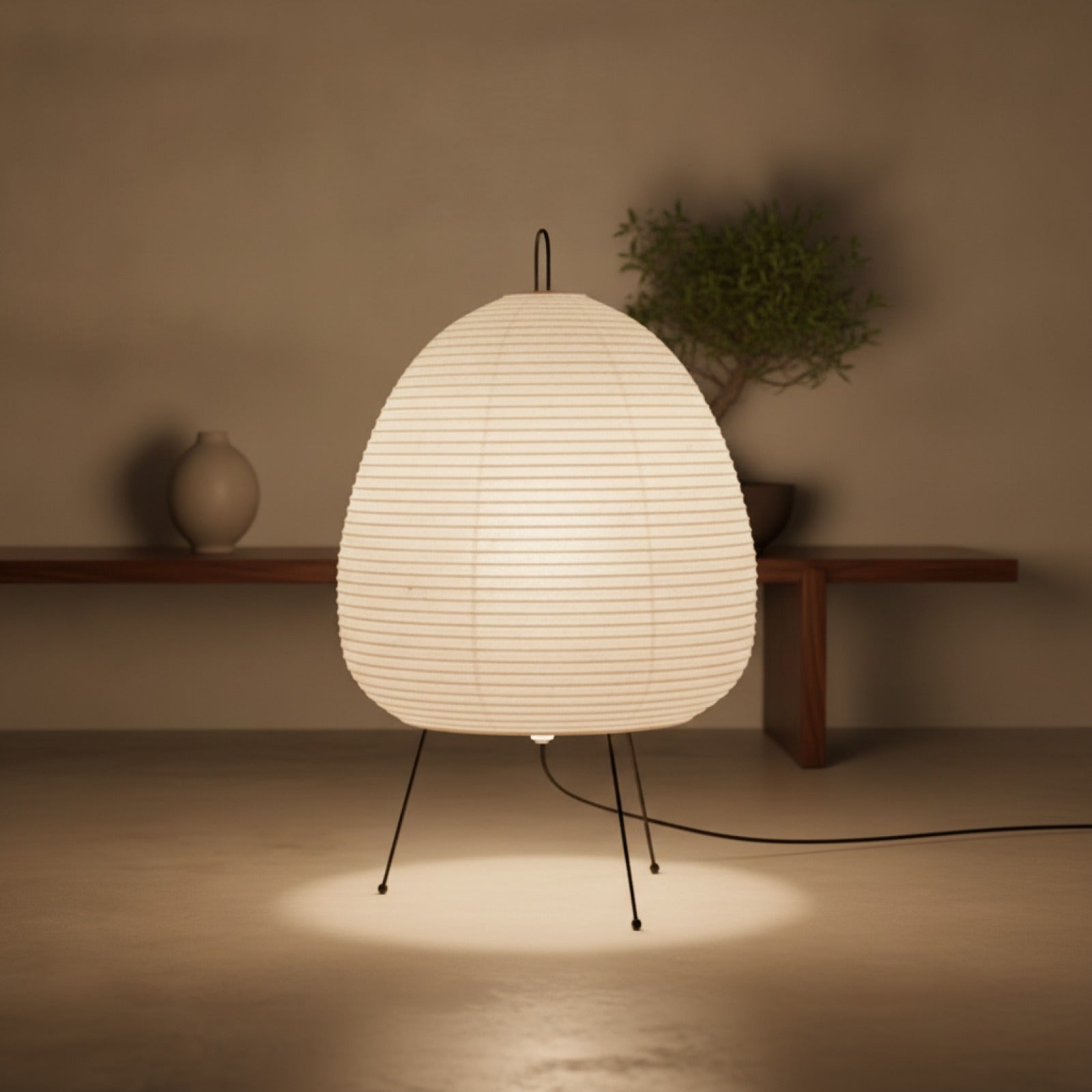 Lampe de Table Design Japonais Akari en Papier de Riz - Décoration Salon & Chambre