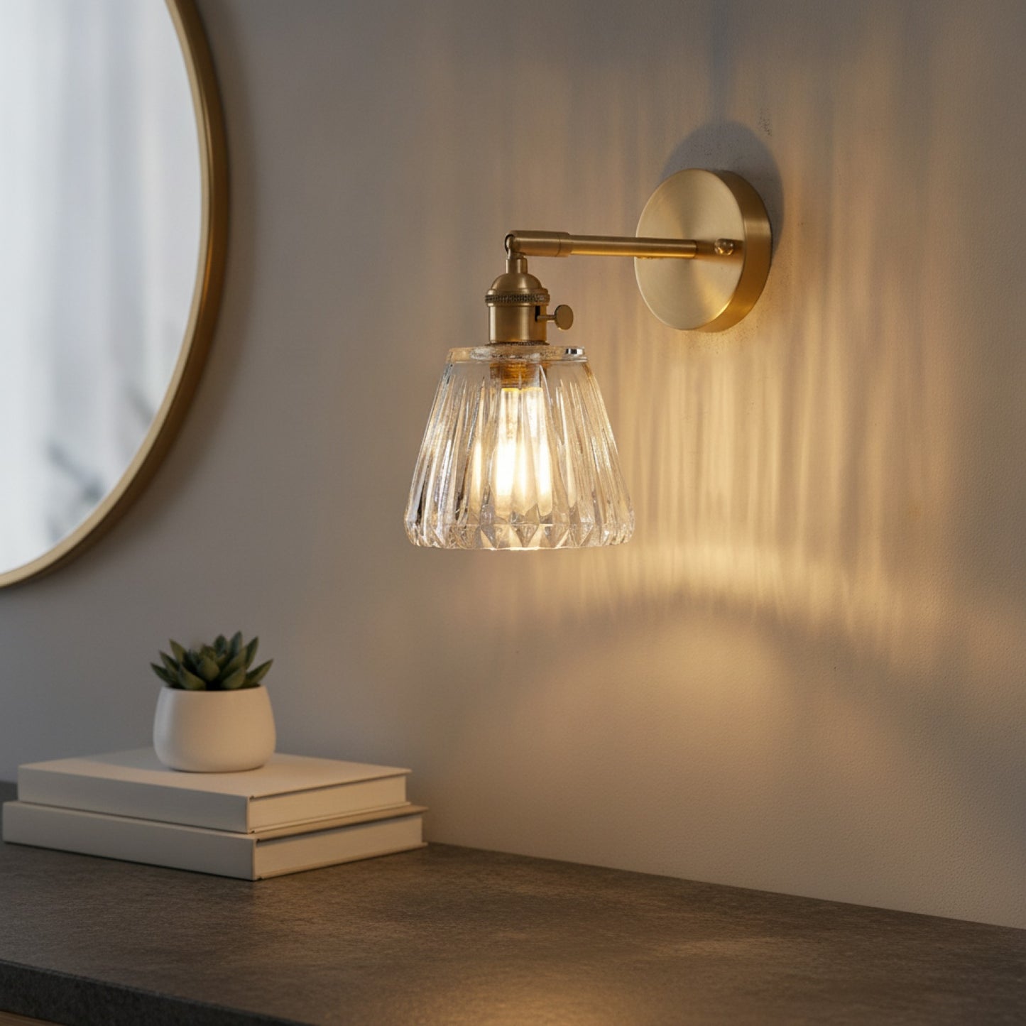 Applique Murale Nordique en Laiton et Verre - Luminaire Design pour Salon et Chambre