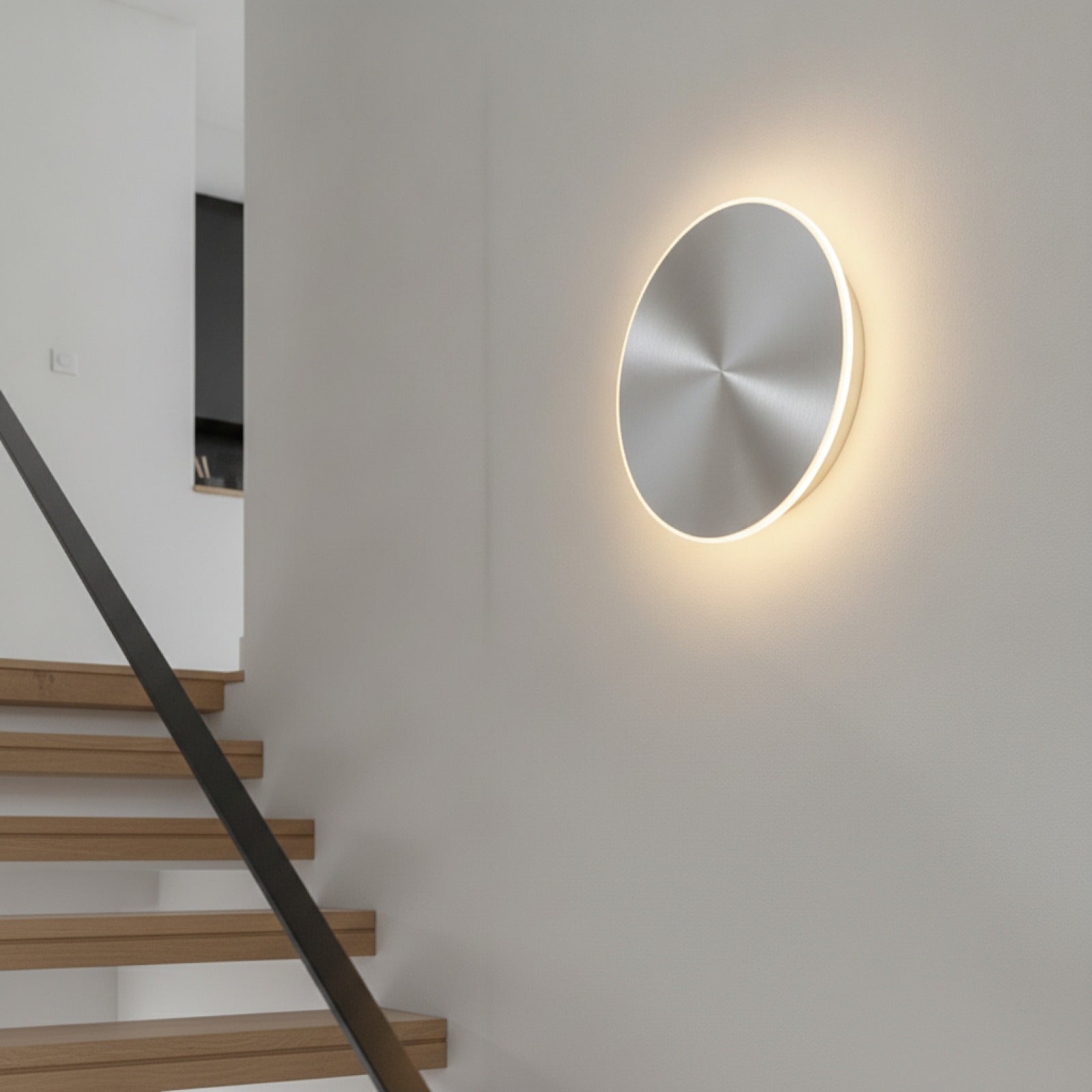 Lampe Murale LED Circulaire en Aluminium - Luminaire Moderne pour Salon et Escalier