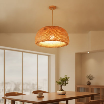Lampe Suspendue Bambou Tissée à la Main - Style Chinois (18/19/30cm) - Luminaire Déco Restaurant & Maison