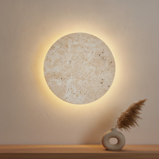 Applique Murale LED Pierre Naturelle Jaune - Style Wabi Sabi Minimaliste Nordique