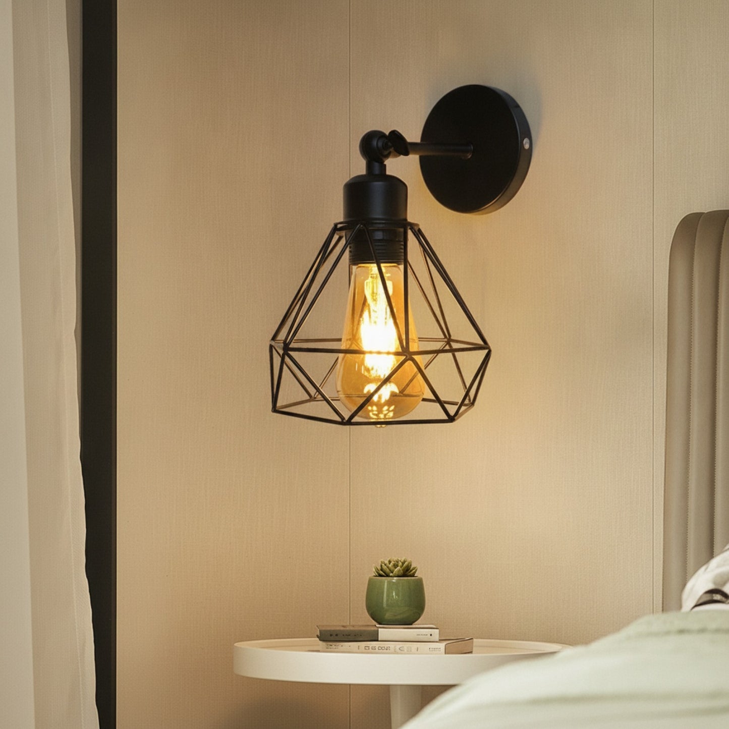 Applique Murale Noire Moderne à Bras Oscillant - Lampe de Chevet E27 pour Salon et Chambre