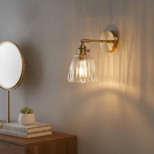 Applique Murale Nordique en Laiton et Verre - Luminaire Design pour Salon et Chambre