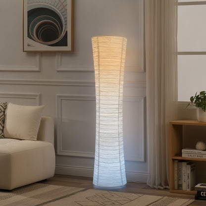 Lampadaire d'angle LED cylindrique en papier tricolore, lumière réglable pour chambre et salon