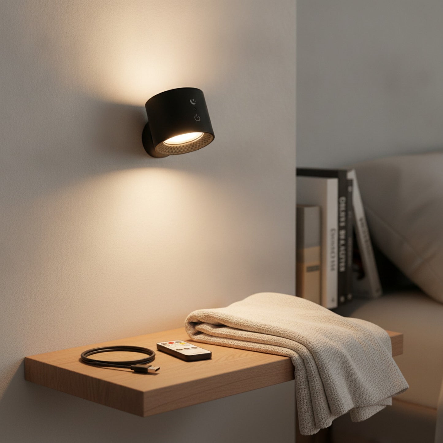 Lampe Murale LED Rechargeable USB - Sans Fil, Tactile et Rotative 360°