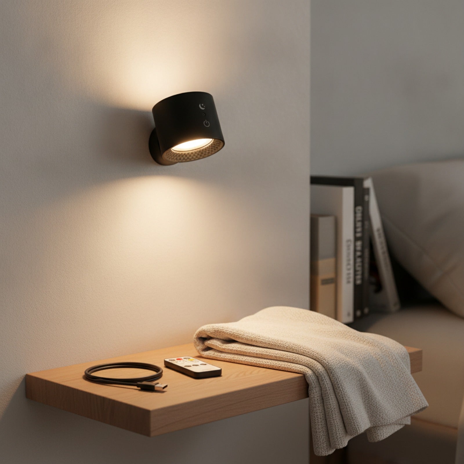 Lampe Murale LED Rechargeable USB - Sans Fil, Tactile et Rotative 360°