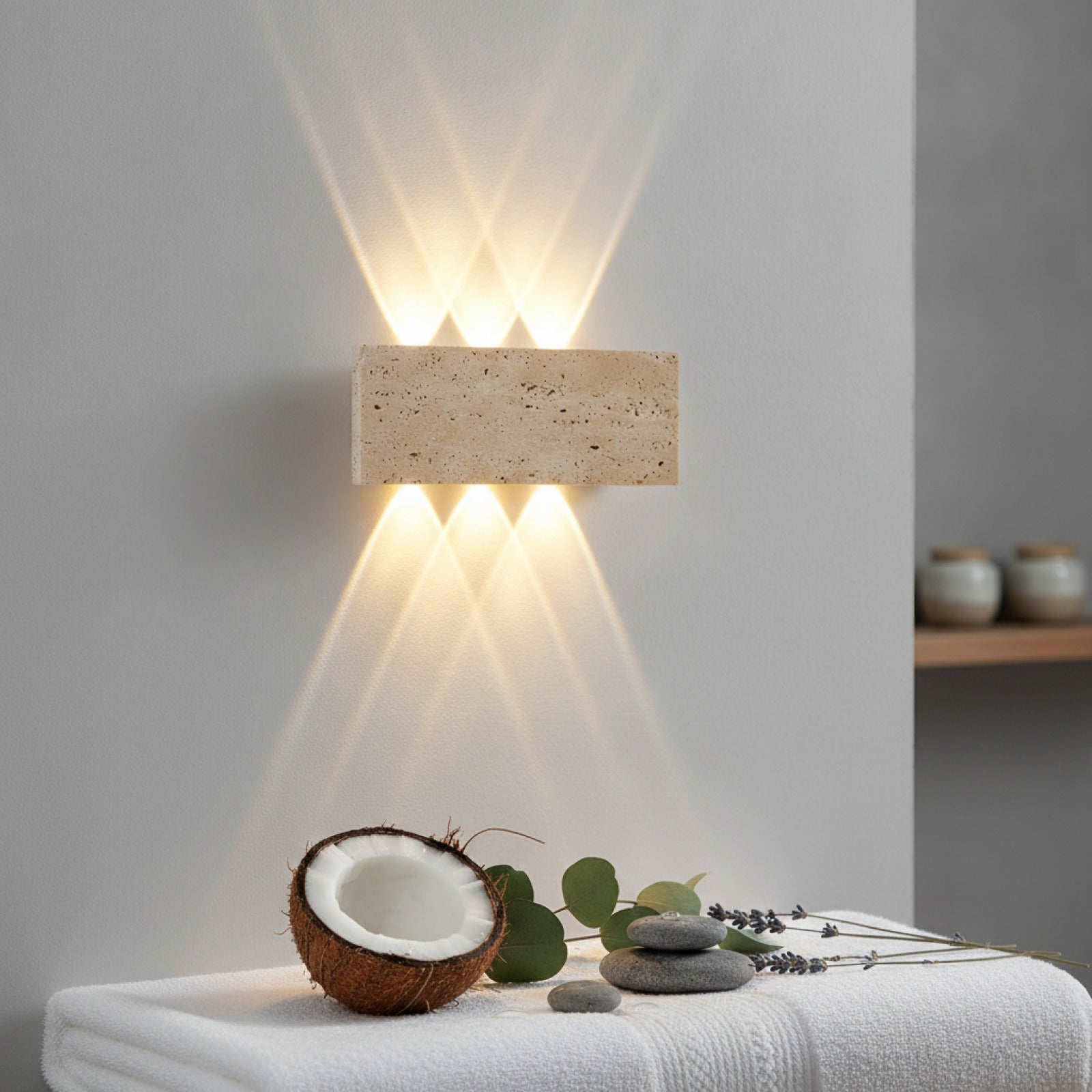 Lampe Murale LED Extérieure Wabi-Sabi - Étanche IP65, Style Rétro Pierre pour Jardin et Intérieur