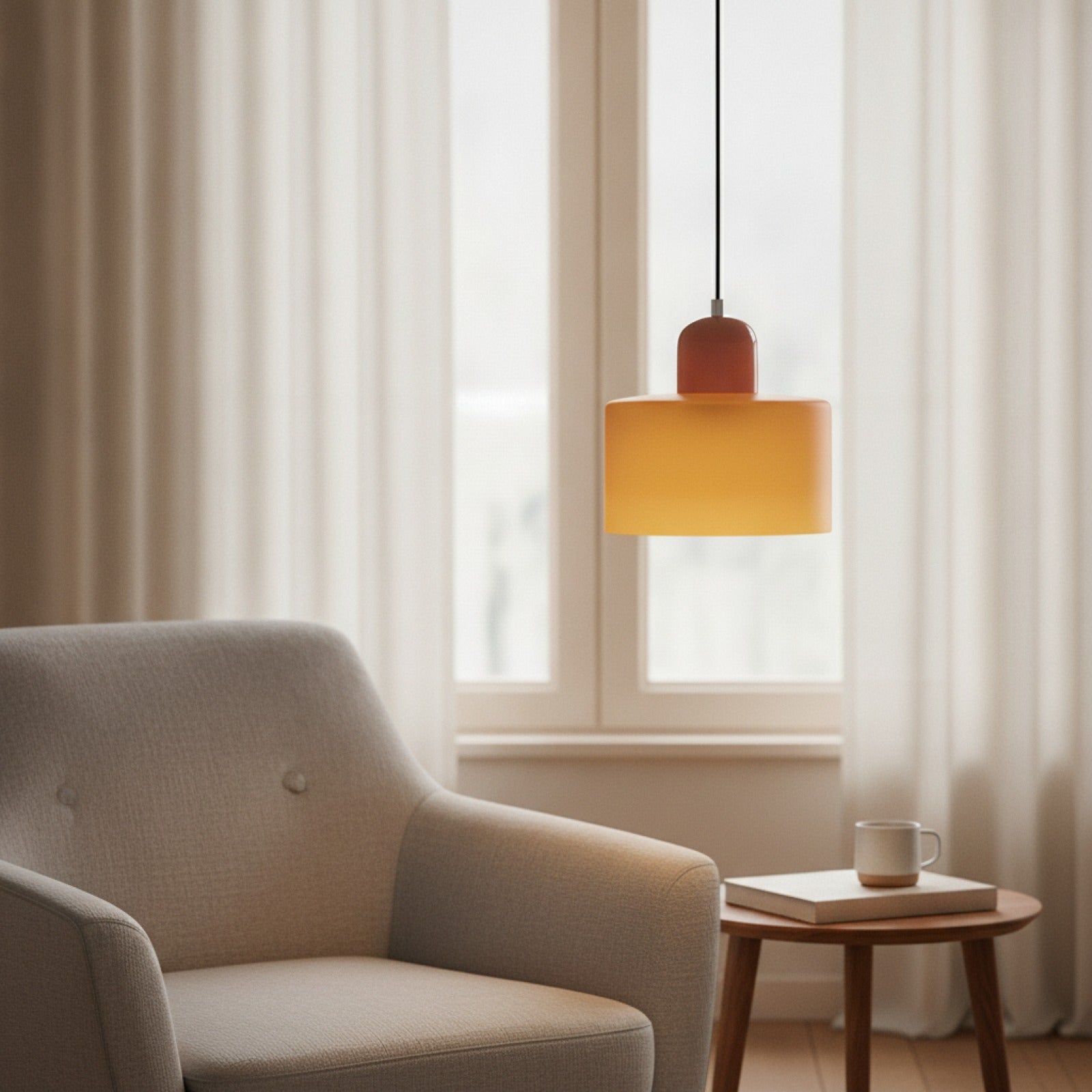 Lustre Verre Nordique Moderne - Lampe Design pour Chambre, Chevet, Bar & Restaurant