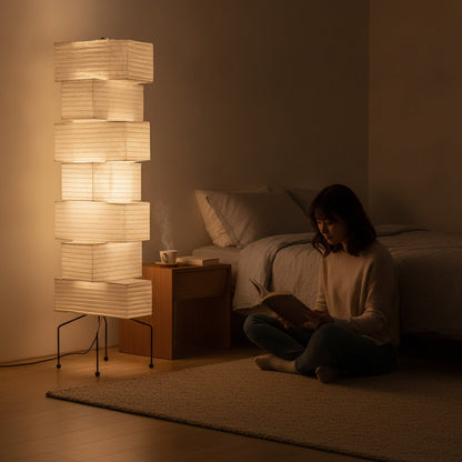 Lampe sur pied Akari Noguchi Yong - Design Japonais en Papier de Riz et LED