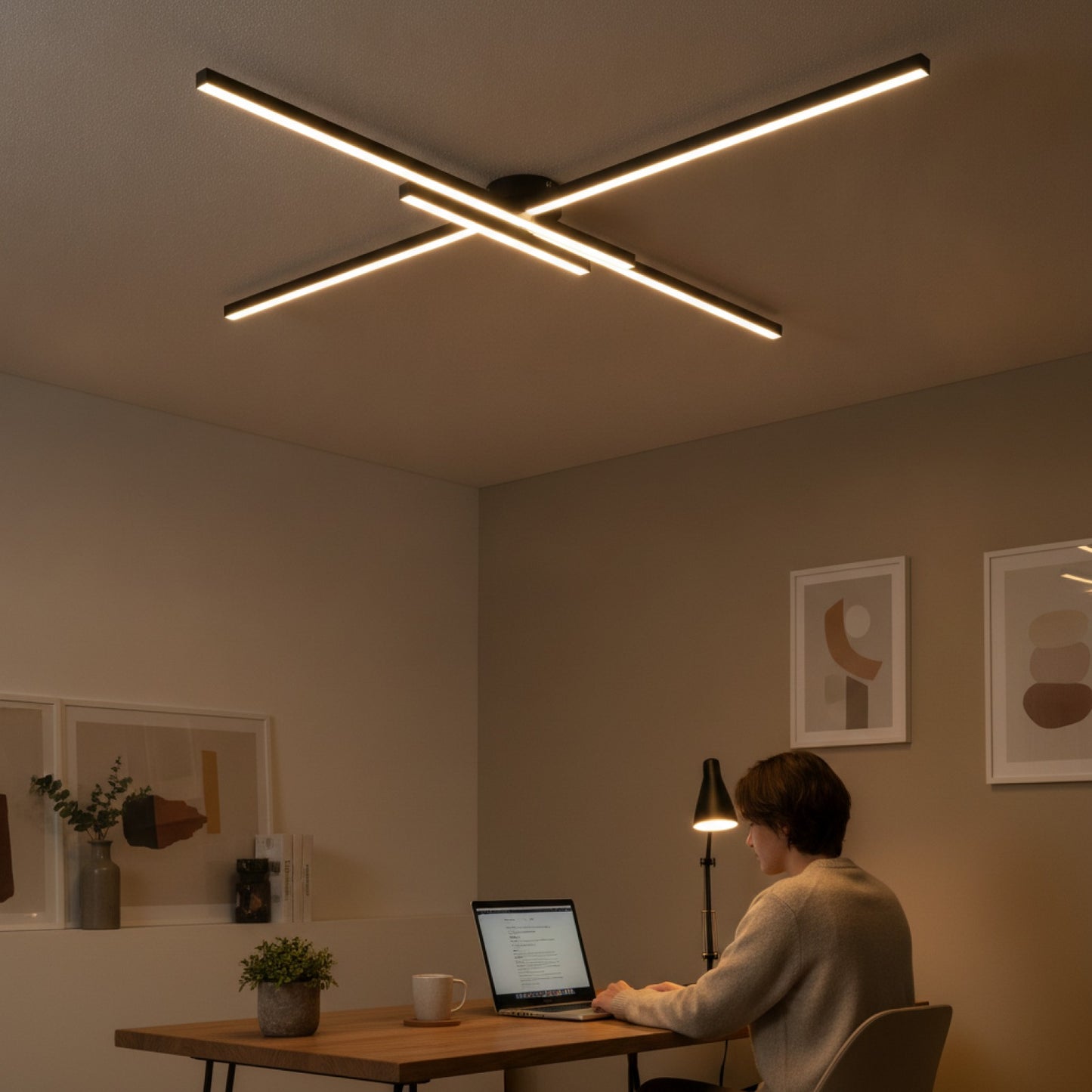 Plafonnier LED Design Moderne en Aluminium - Luminaire Intérieur pour Couloir, Balcon, Bureau