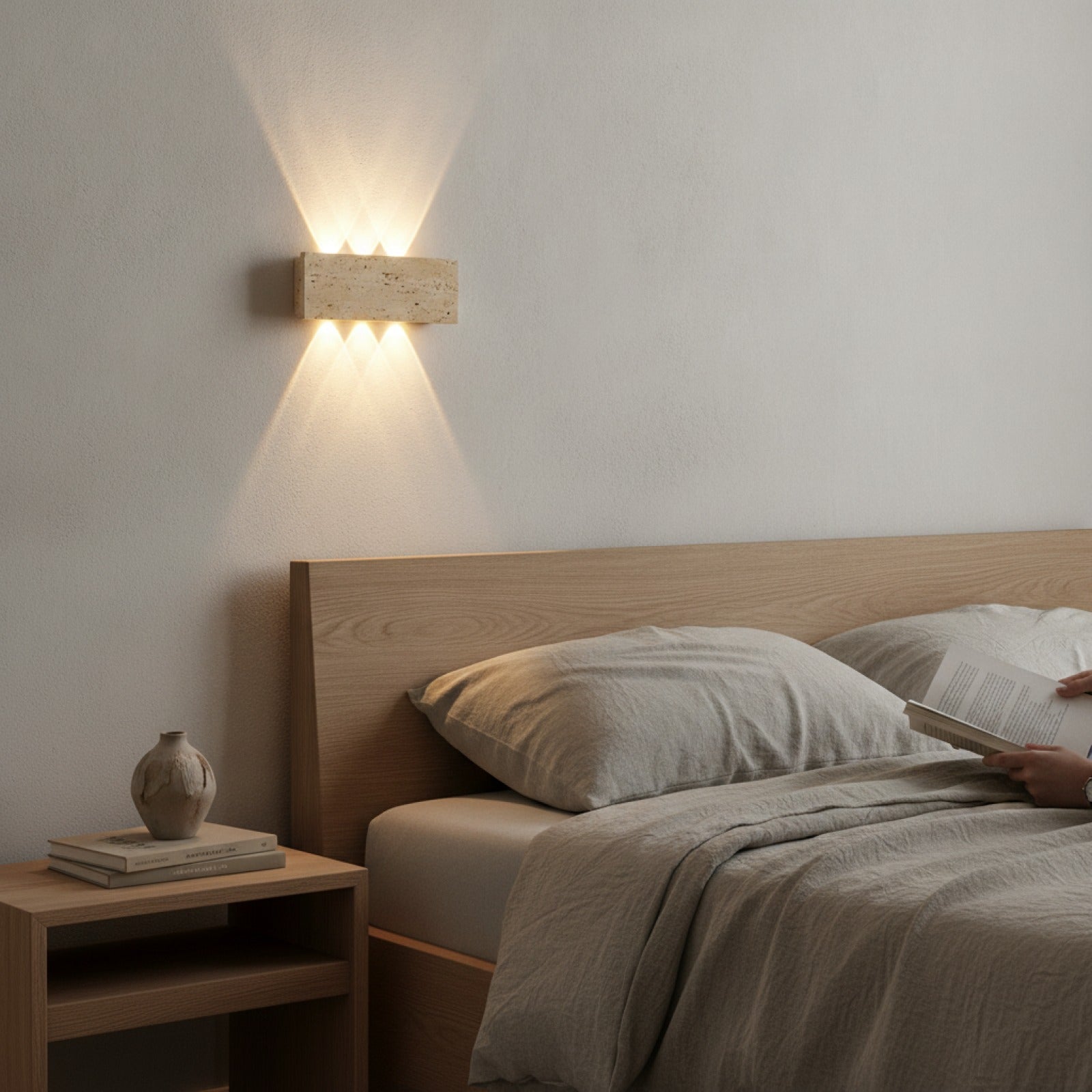Lampe Murale LED Extérieure Wabi-Sabi - Étanche IP65, Style Rétro Pierre pour Jardin et Intérieur