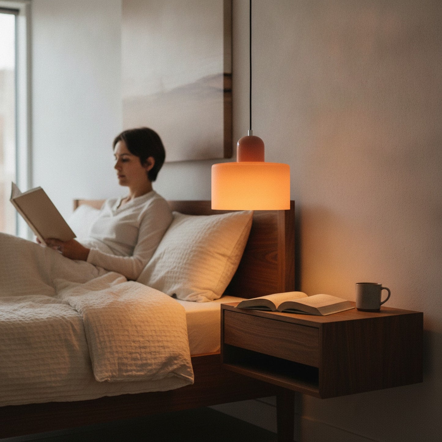 Lustre Verre Nordique Moderne - Lampe Design pour Chambre, Chevet, Bar & Restaurant