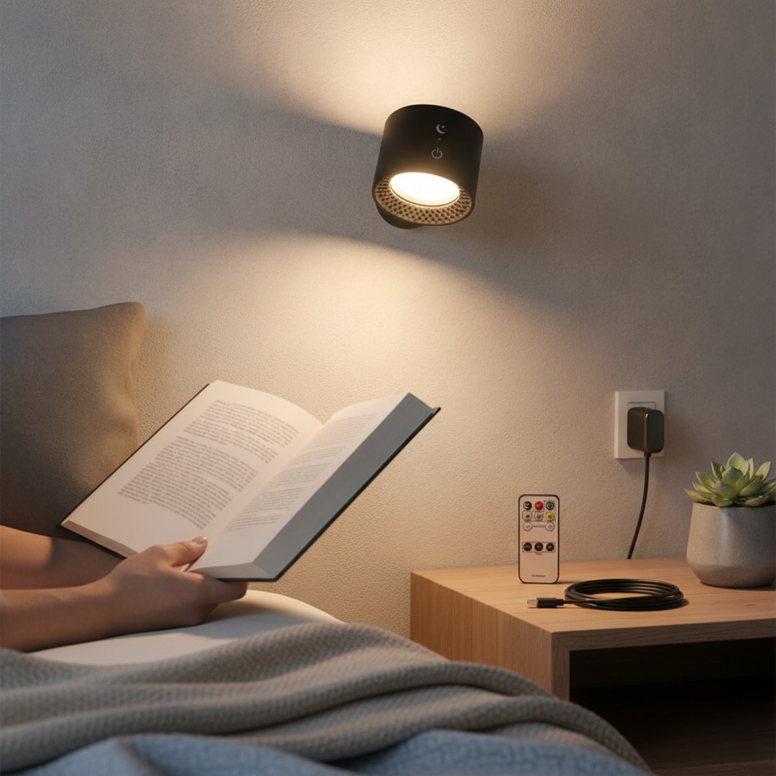 Lampe Murale LED Rechargeable USB - Sans Fil, Tactile et Rotative 360°