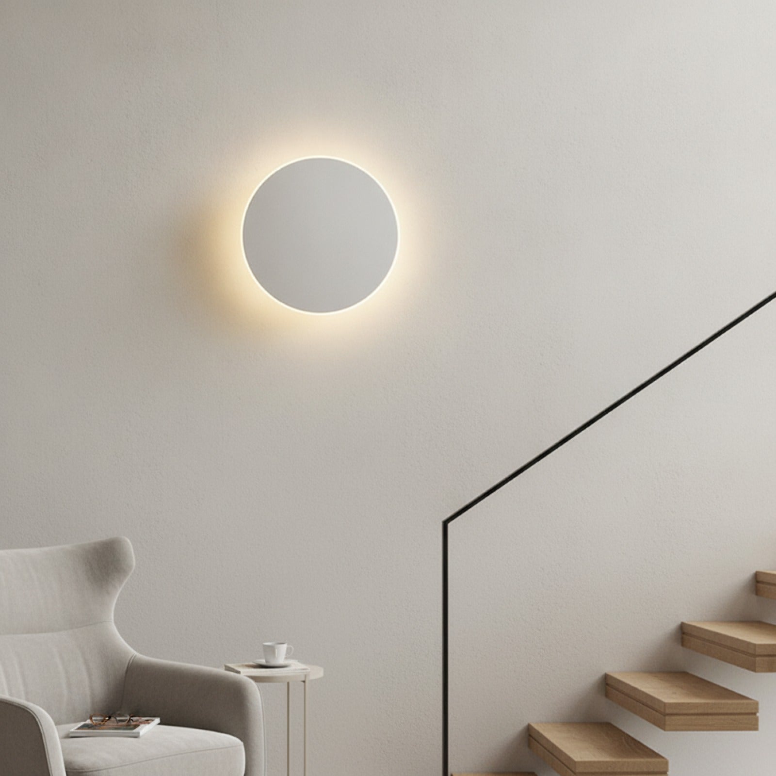 Lampe Murale LED Circulaire en Aluminium - Luminaire Moderne pour Salon et Escalier