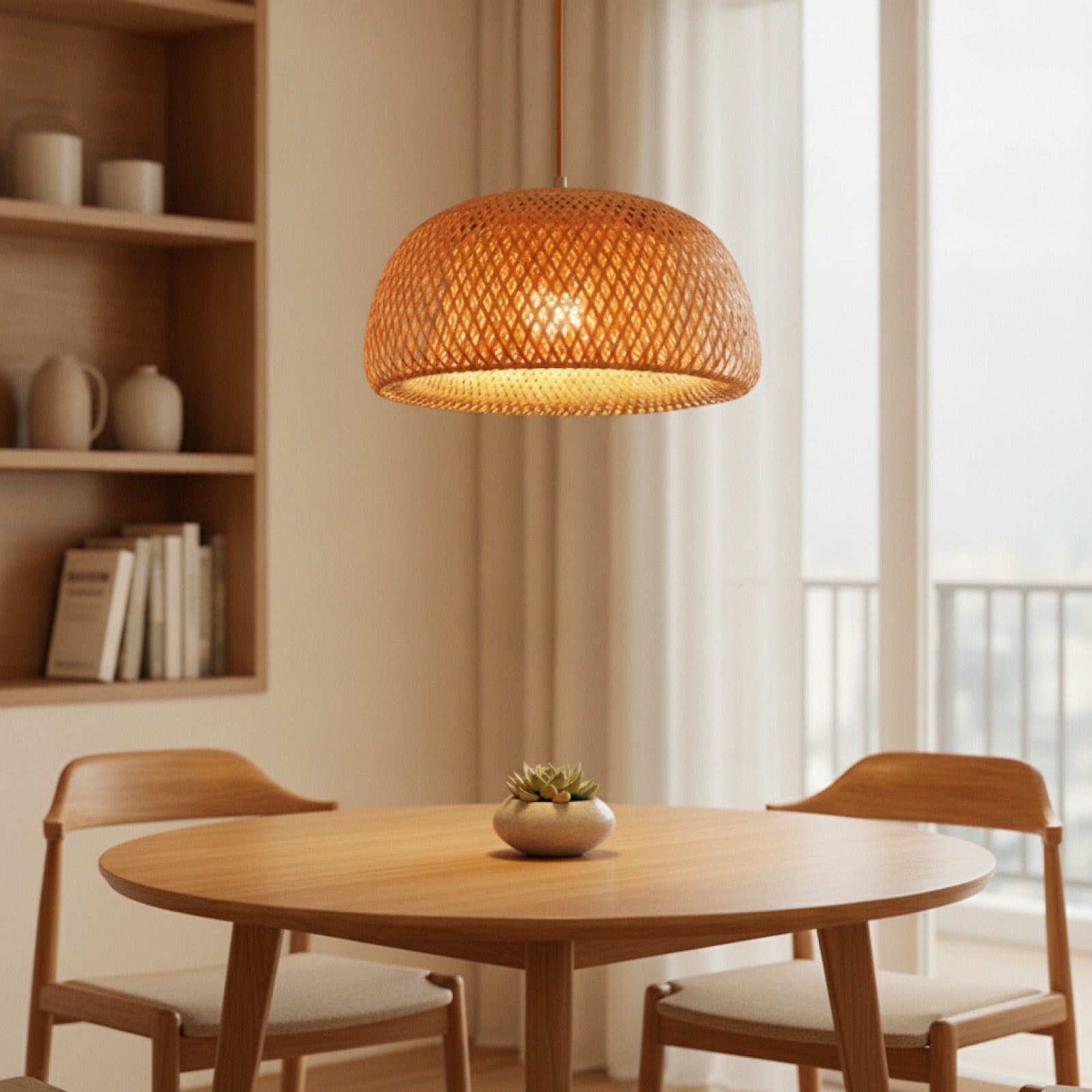 Lampe Suspendue Bambou Tissée à la Main - Style Chinois (18/19/30cm) - Luminaire Déco Restaurant & Maison