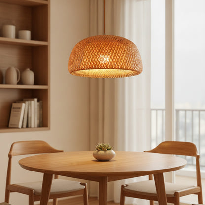 Lampe Suspendue Bambou Tissée à la Main - Style Chinois (18/19/30cm) - Luminaire Déco Restaurant & Maison