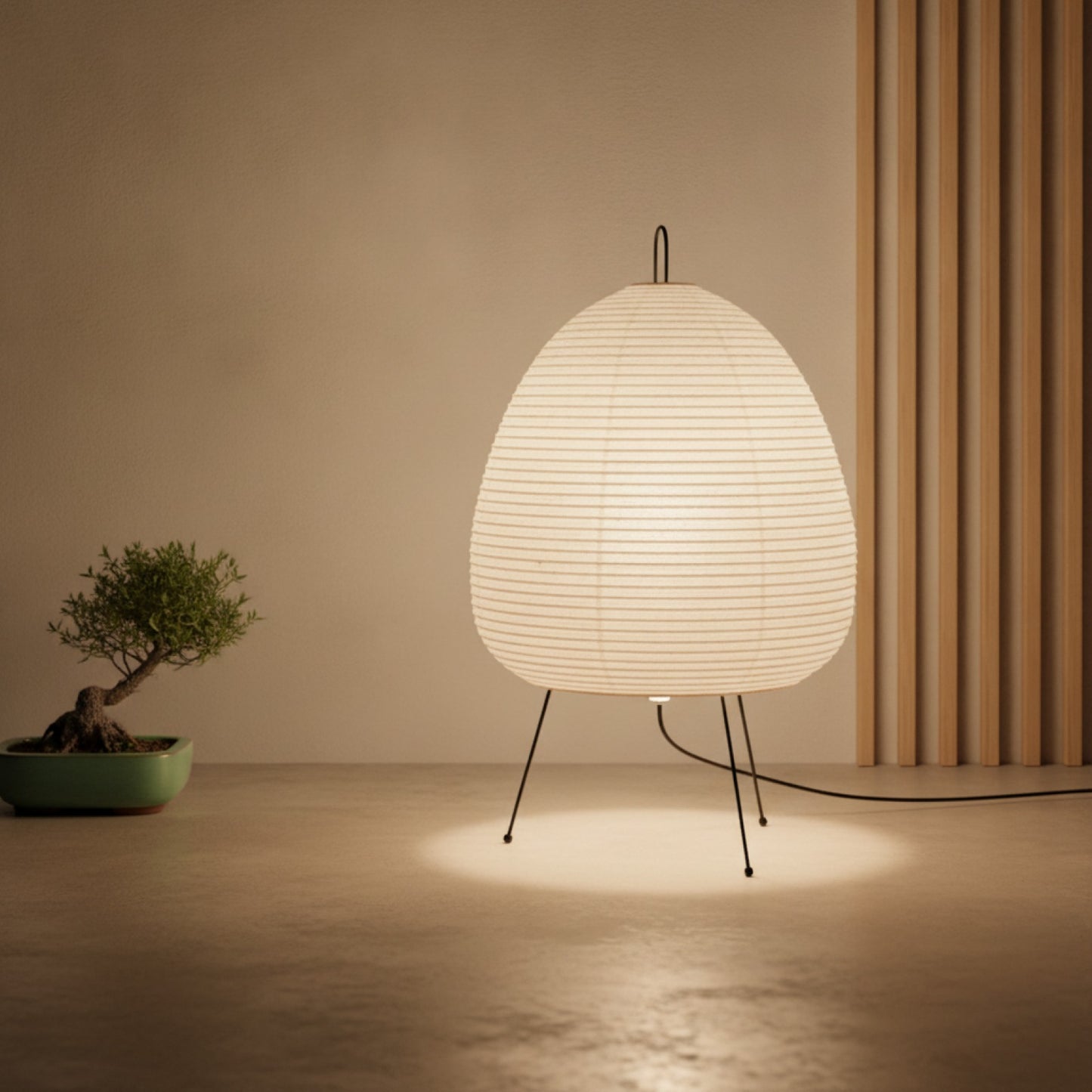 Lampe de Table Design Japonais Akari en Papier de Riz - Décoration Salon & Chambre