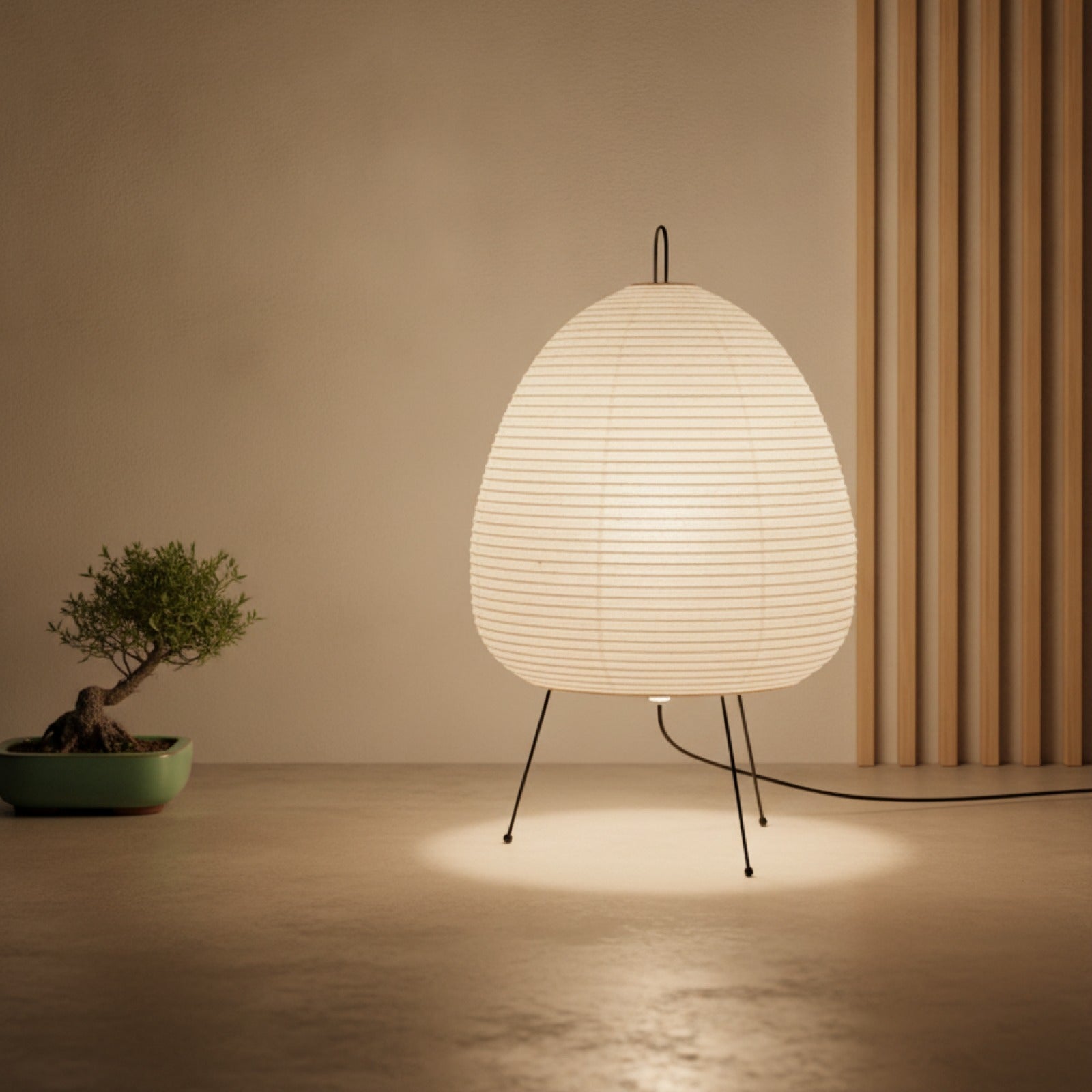 Lampe de Table Design Japonais Akari en Papier de Riz - Décoration Salon & Chambre