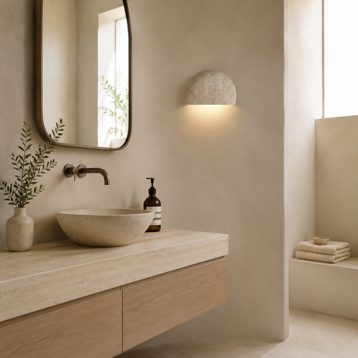 Applique Murale Wabi Sabi en Pierre Naturelle – Design Authentique & Élégant