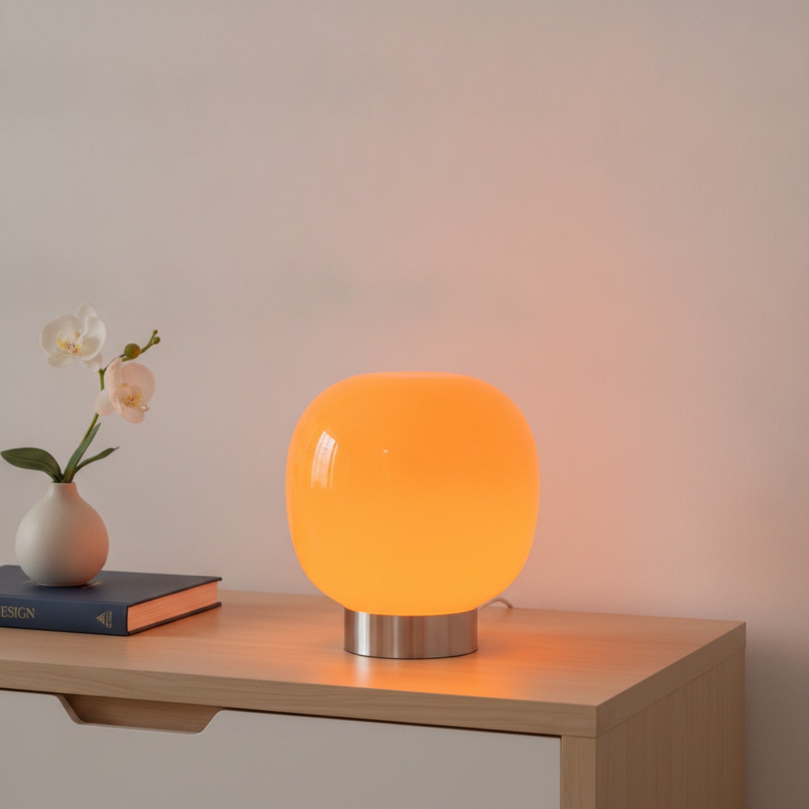 Lampe de Table Macaron : Verre & Lumière Gradable