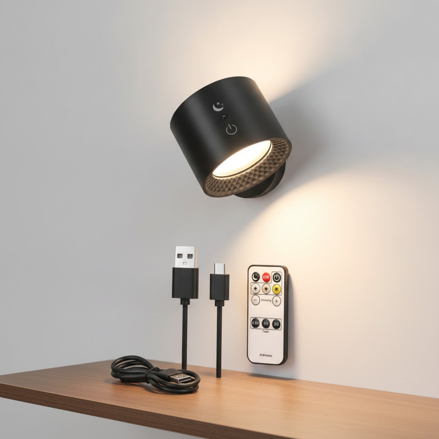 Lampe Murale LED Rechargeable USB - Sans Fil, Tactile et Rotative 360°