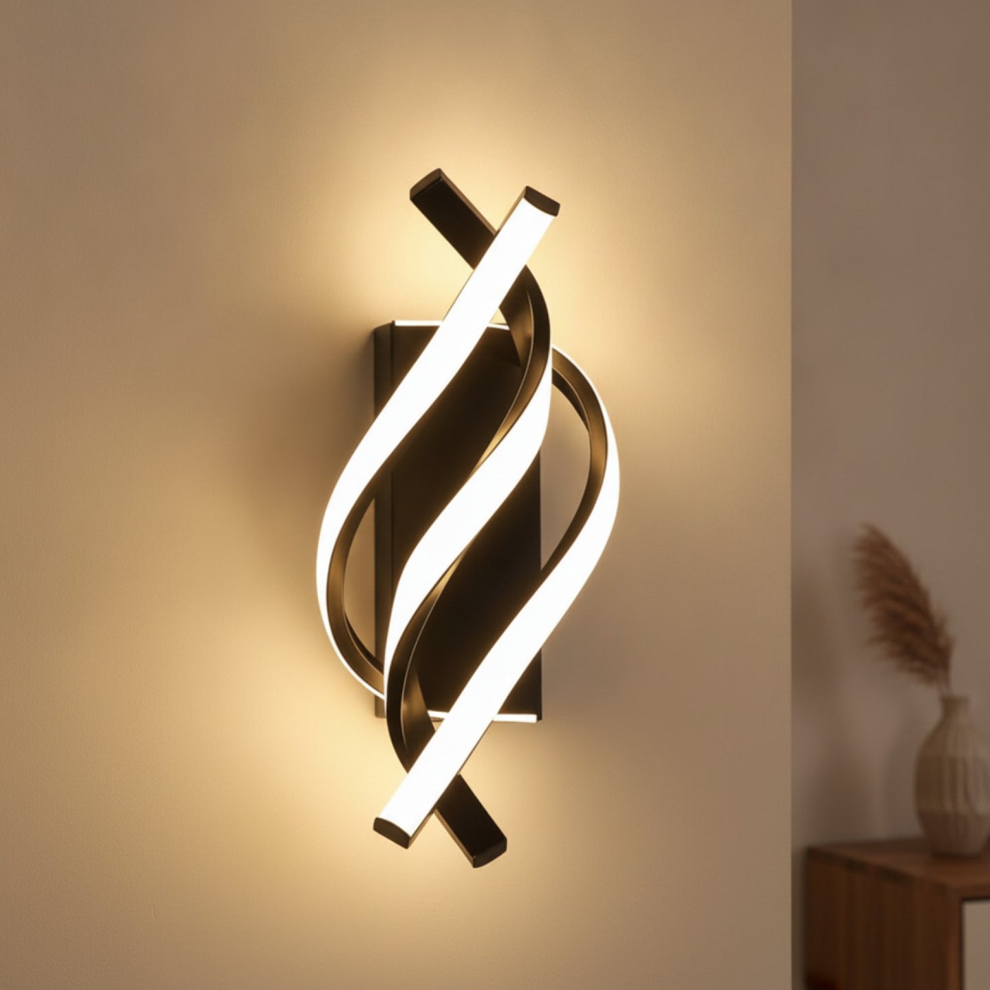 Applique Murale LED Spirale Incurvée Design Moderne
