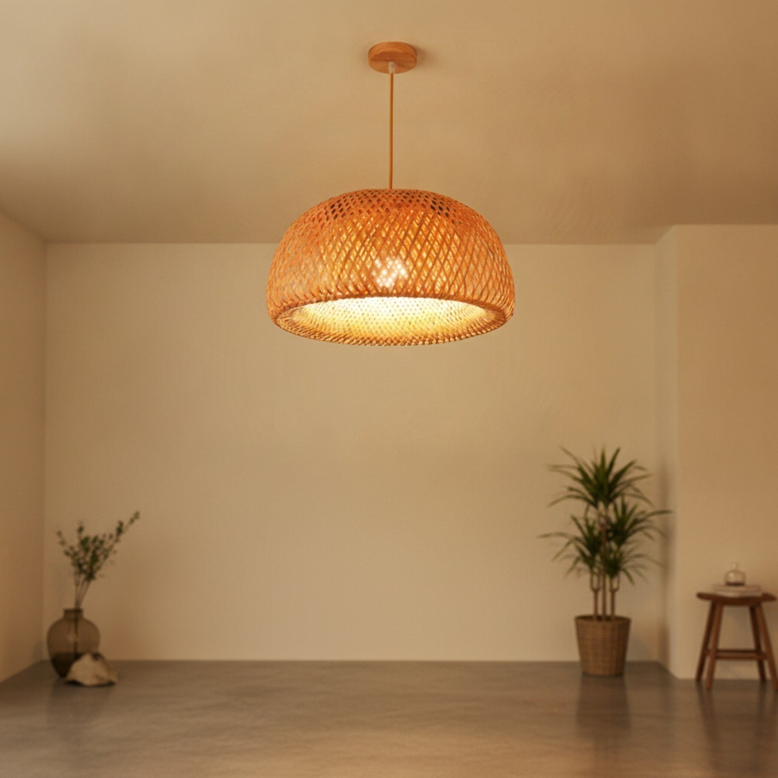 Lampe Suspendue Bambou Tissée à la Main - Style Chinois (18/19/30cm) - Luminaire Déco Restaurant & Maison