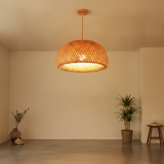 Lampe Suspendue Bambou Tissée à la Main - Style Chinois (18/19/30cm) - Luminaire Déco Restaurant & Maison